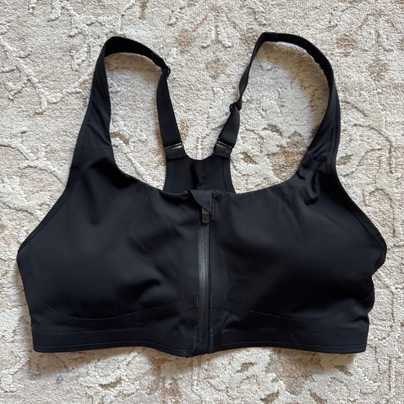 NWOT Athleta Black Zip Sports Bra - Picture 1 of 2